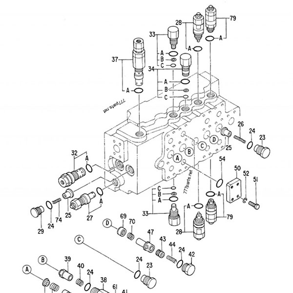 Válvula Hidráulica de Controle Hitachi EX300-2 4314749